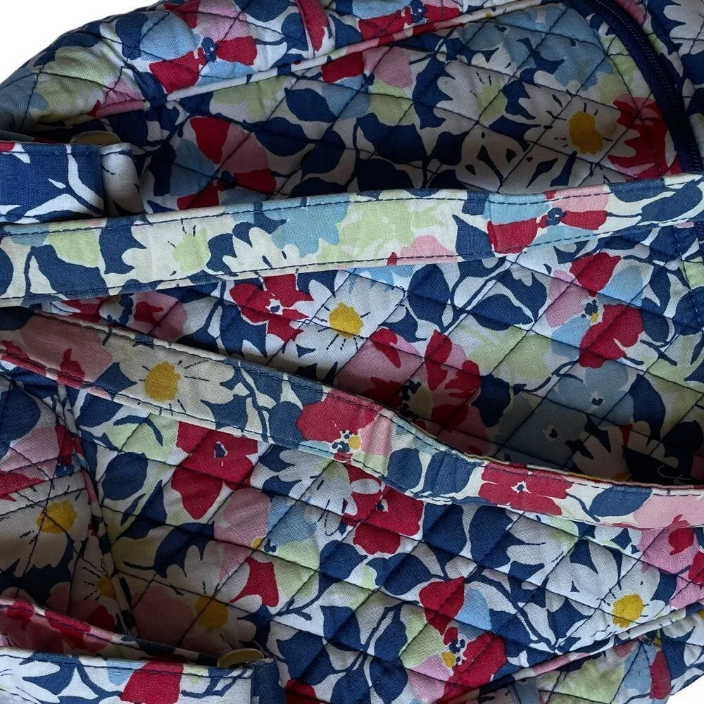 Vera Bradley Quilted Backpack Summer Cottage Retired Print 12 Inch by 10 Inch